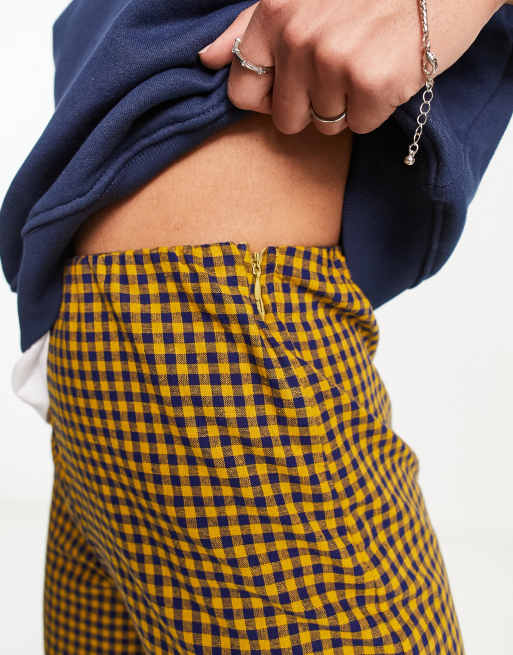 Heartbreak - Geruite broek met wijde pijpen in geel, deel van co-ord set, 4 van 4