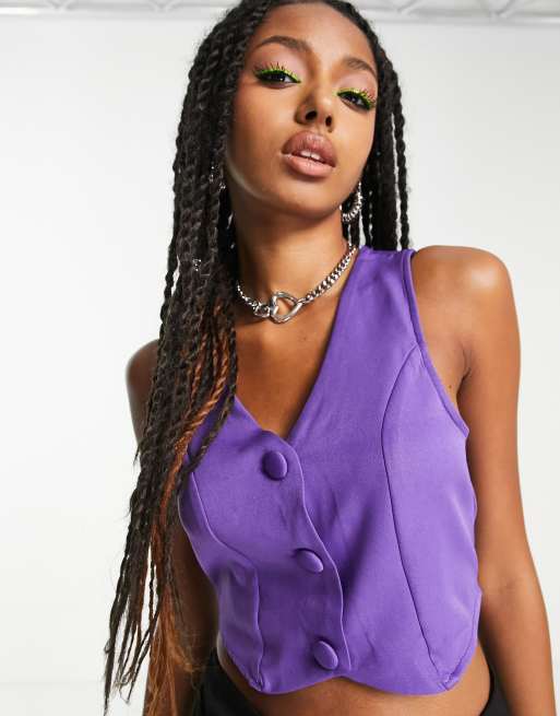 gilet de costume violet