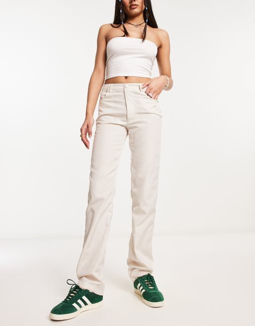 Heartbreak high waisted straight leg pants in beige (part of a set)