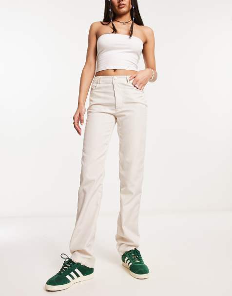 Heartbreak high waisted straight leg trousers co-ord in beige - view 1