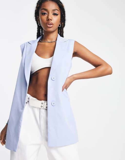 Heartbreak - Lang gilet in blauw