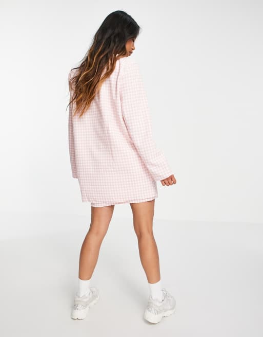 Heartbreak longline blazer co-ord in pink gingham, 2 of 4