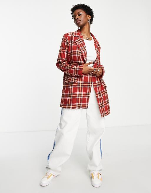 Heartbreak longline blazer in rust check part of a set ASOS