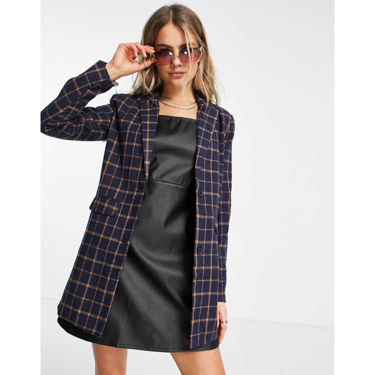 Long hotsell checked blazer