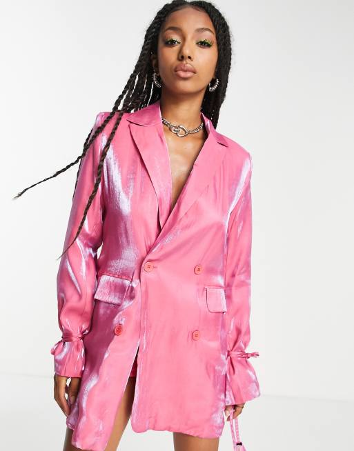 Pink velvet hot sale blazer dress