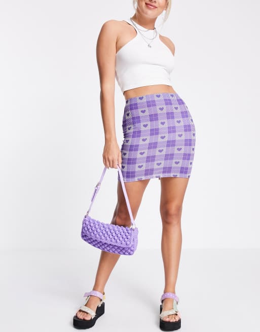 Heartbreak mini skirt co-ord in heart check print, 4 of 4