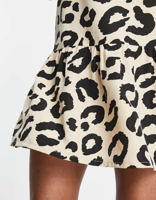 Heartbreak - Mini smockjurk van katoen popeline met peplum zoom en luipaardprint, 4 van 4