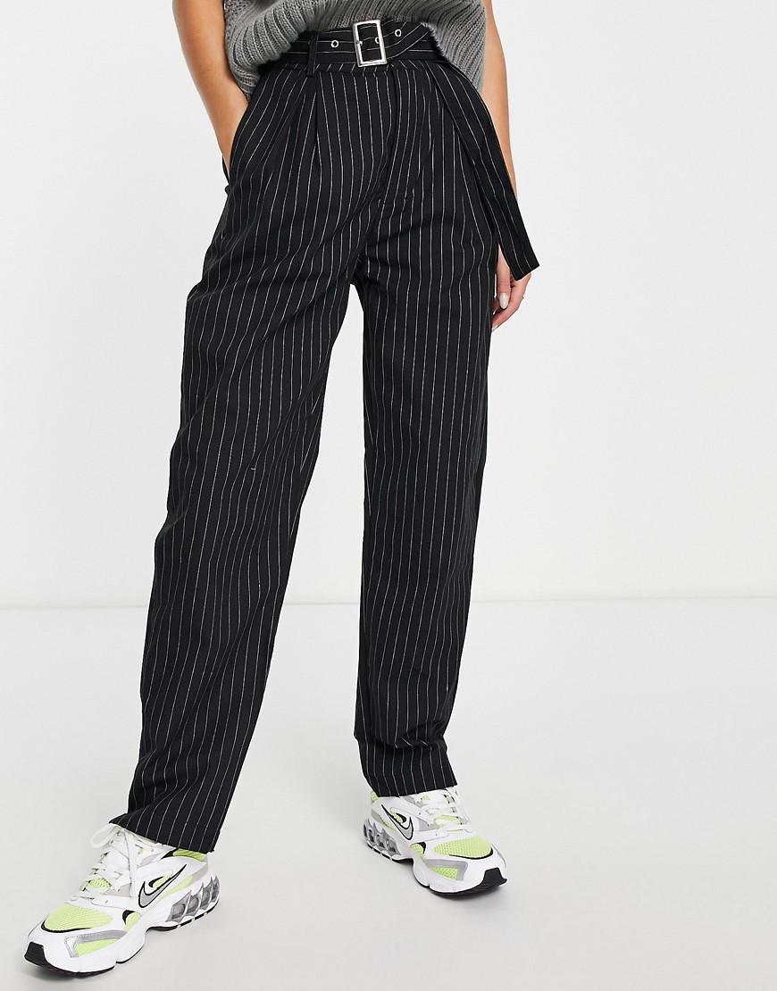 Heartbreak mix and match tailored pants in black pinstripe - part of a set-Multi