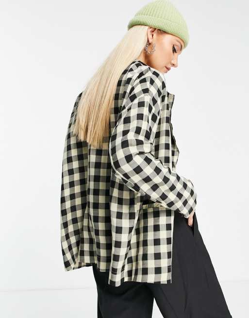 Heartbreak oversized blazer co-ord in beige check, 4 of 4
