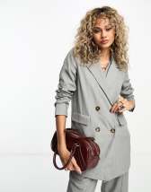 Vero Moda tailored houndstooth blazer co-ord in neutral check