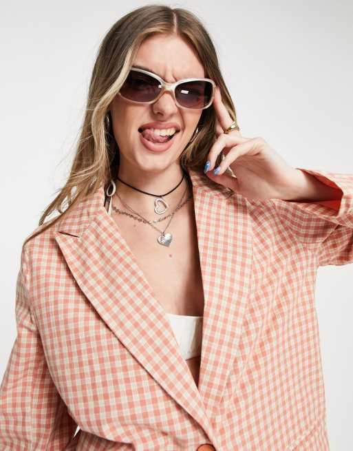 Peach on sale blazer womens