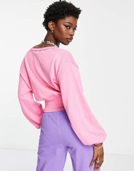 Pink oversized cardigan hotsell