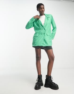 Heartbreak Oversized Dad Blazer In Green