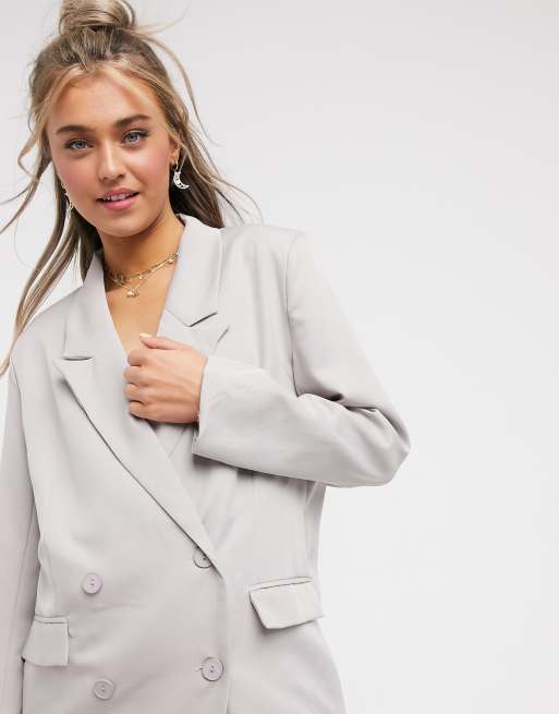 Heartbreak oversized dad blazer in grey, 3 of 4