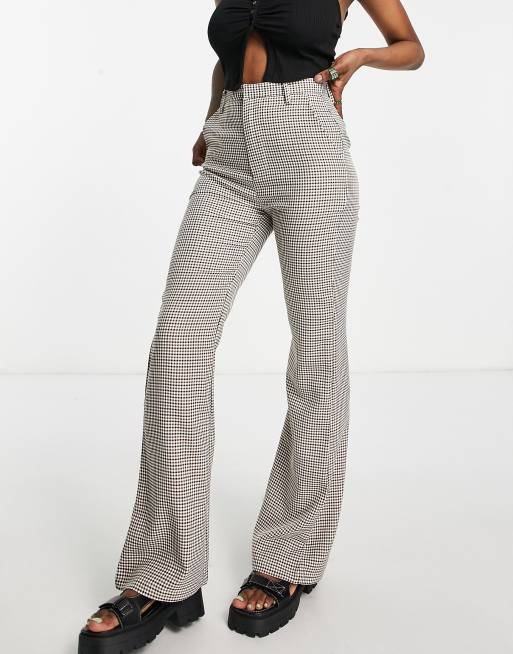 Heartbreak - Pantalon d'ensemble ajusté et évasé à carreaux - Neutre