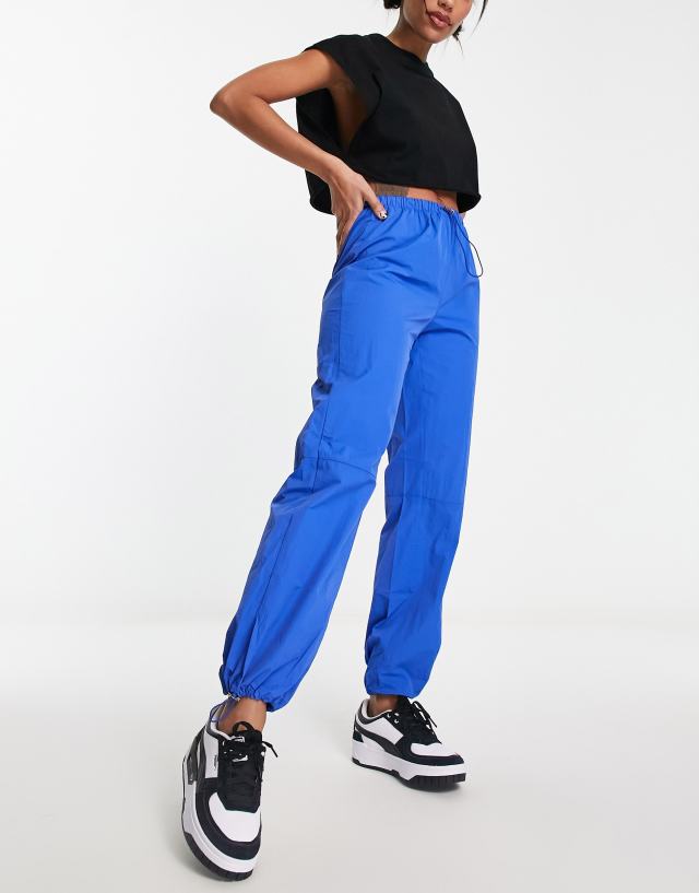 Heartbreak parachute wide leg pants in cobalt