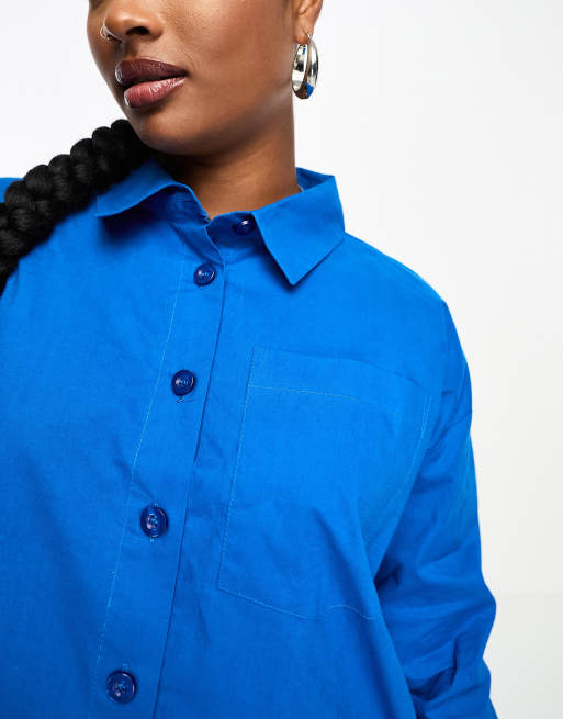 Heartbreak Petite - Chemise en popeline de coton - Bleu cobalt, 3 de 4