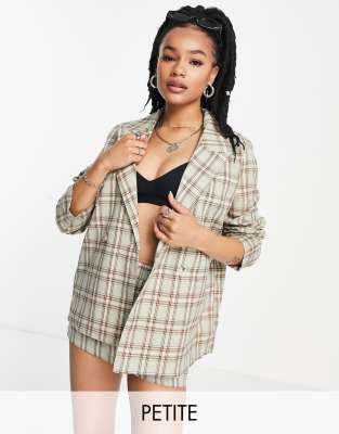 Petite checked outlet blazer