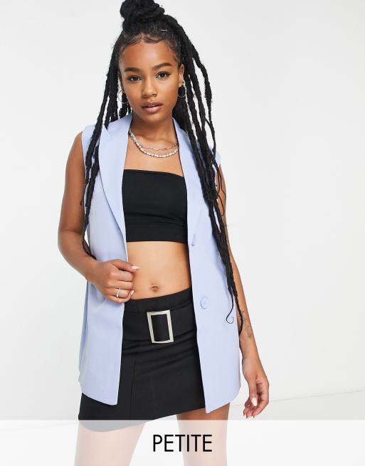Heartbreak Petite – Longline-Weste in Blau