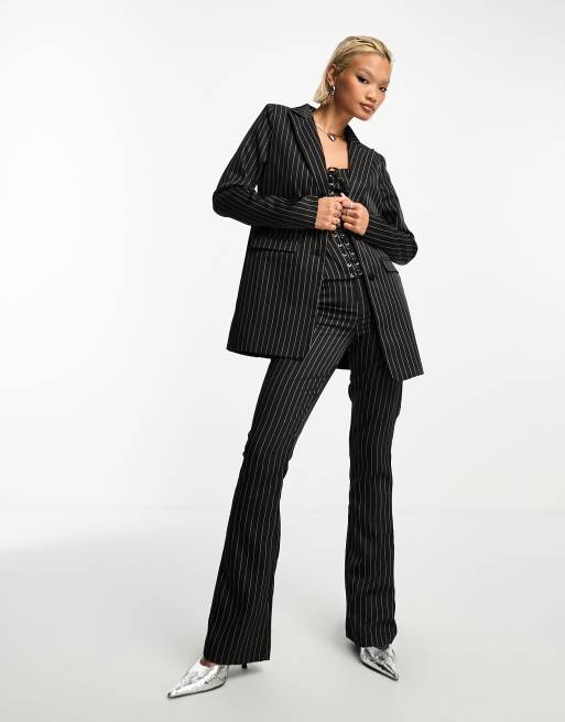 Black & White Pinstripe Blazer