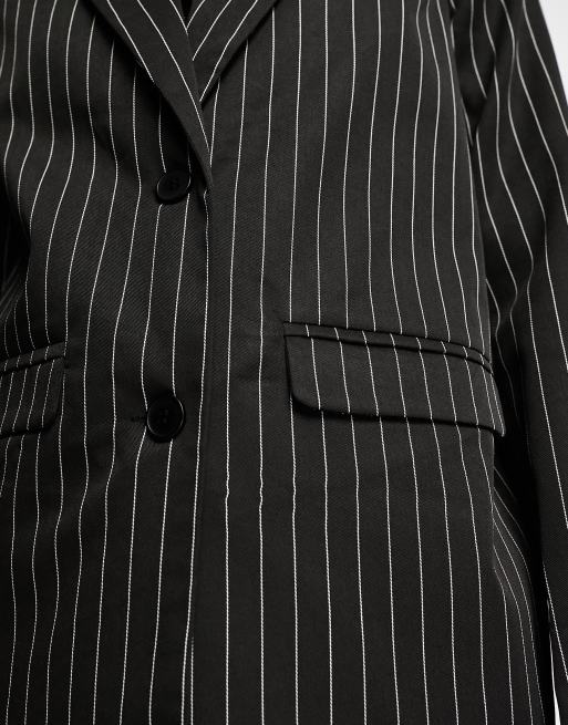 Black and 2025 white pinstripe blazer