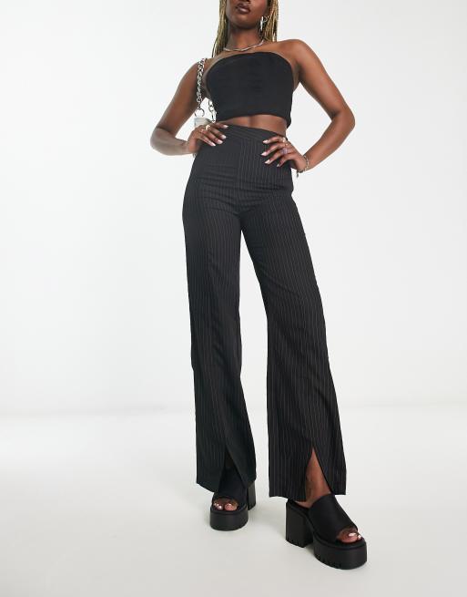 Side Split Dance Sport Pants High Waist Puff Legs