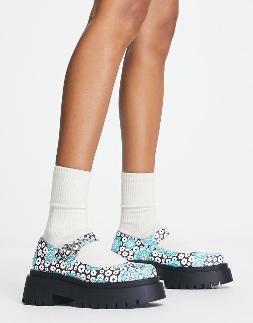 Heartbreak - Platte schoenen met dikke zool en madeliefprint, 3 van 4