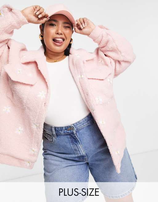 Plus size shop pink jacket