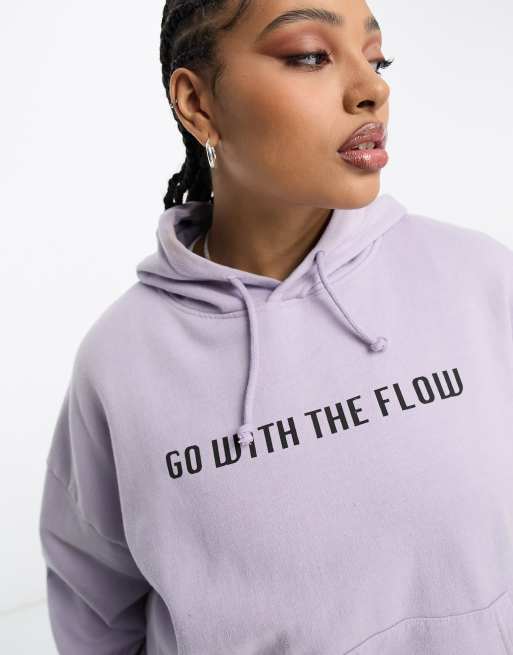 Heartbreak Plus go with the flow graphic hoodie in washed purple