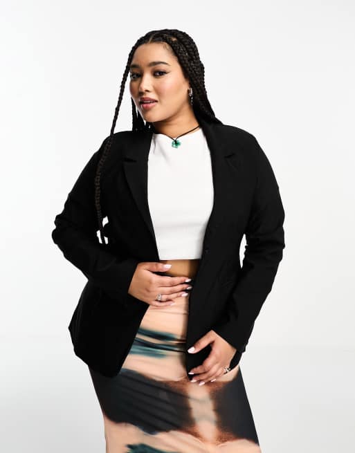 Fitted plus size outlet blazer