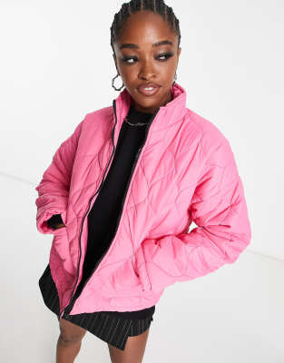 Heartbreak quilted coat in pink