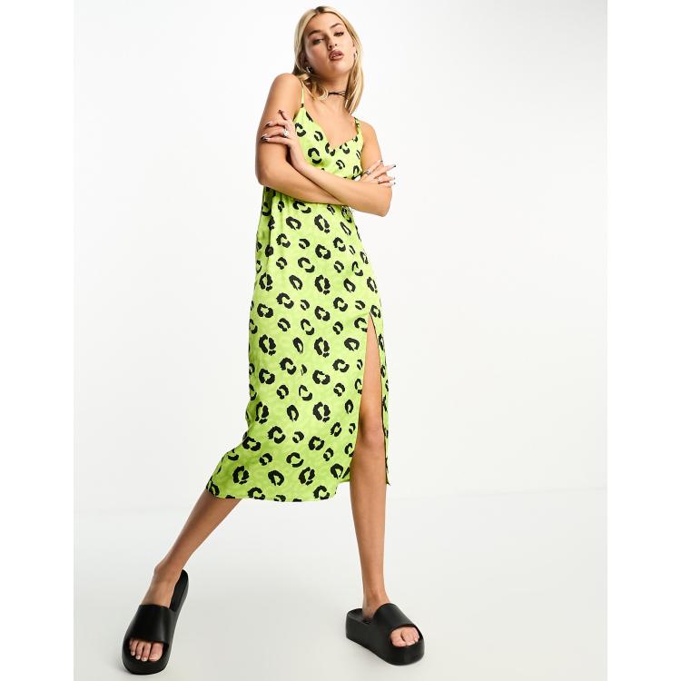 Lime green hotsell leopard print dress