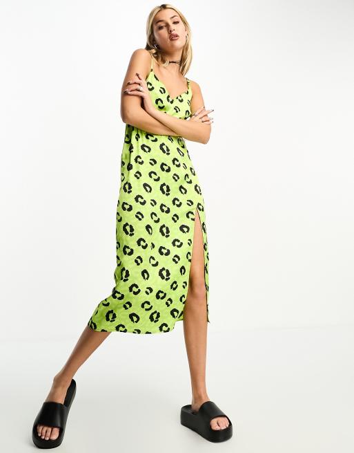 Asos green leopard print dress hotsell