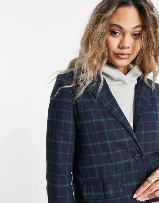 Checked boyfriend blazer hotsell
