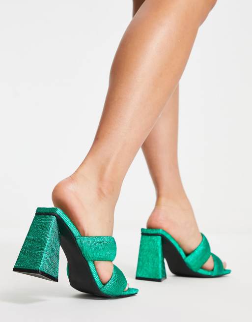 Green mule sale heels