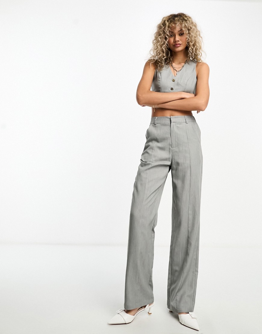 Heartbreak straight leg tailored trousers co-ord in grey