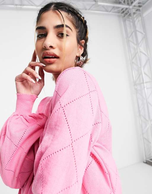 Heartbreak – Strickjacke in Rosa mit aufgestickten Sternen, 3 von 4