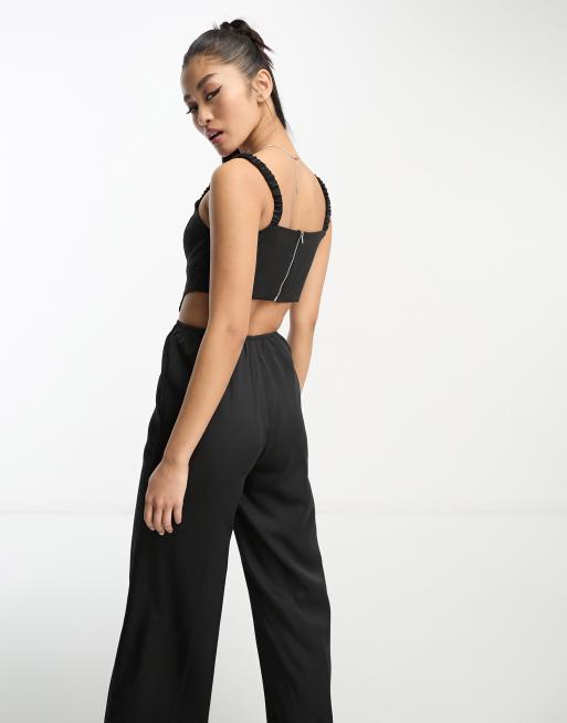 Tie-Shoulder Corset Cami Jumpsuit