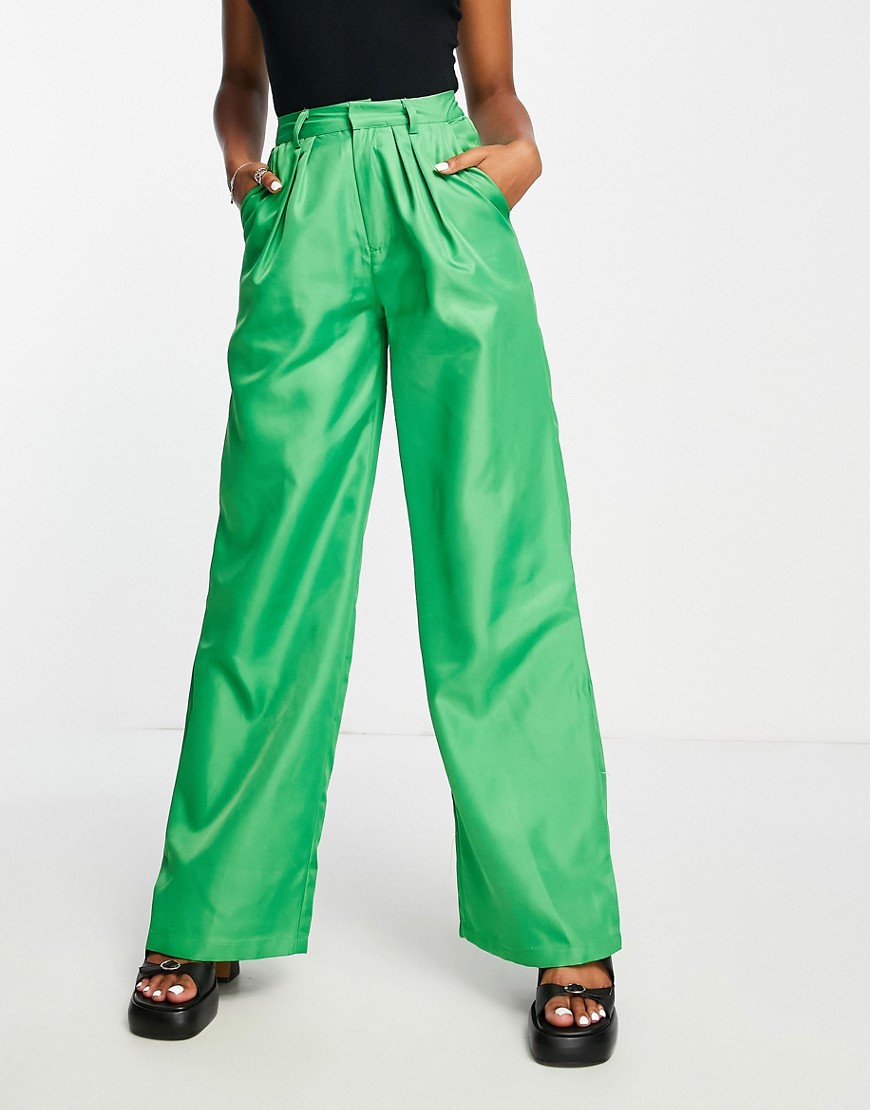 Heartbreak super wide leg pants in green - part of a set