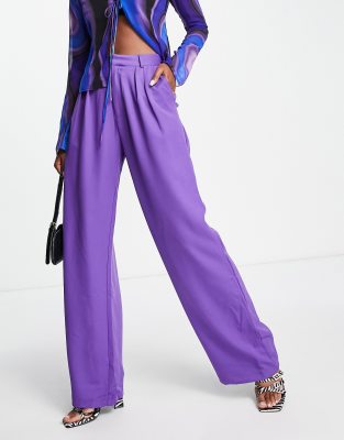 Heartbreak super wide leg trousers 3 piece in purple