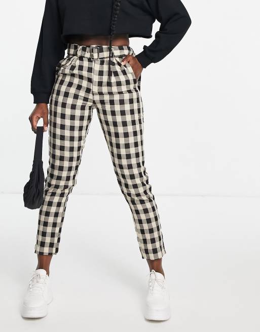 Heartbreak tailored pants in beige check (part of a set)