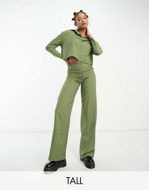 Heartbreak Tall - Chemise d'ensemble courte à carreaux vichy - Vert