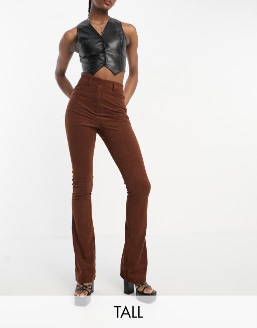 Corduroy Fit and Flare High Waisted Trousers