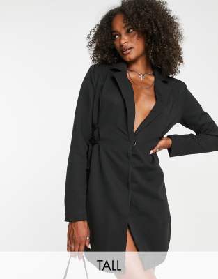 Heartbreak Tall lace up side mini blazer dress in black - ASOS Price Checker