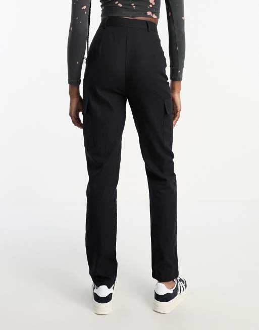 Heartbreak Tall twill cargo pants in black | ASOS