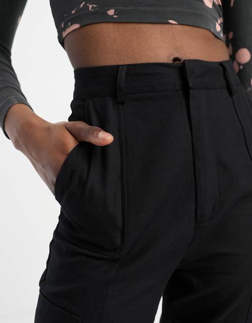Heartbreak Tall twill cargo pants in black | ASOS
