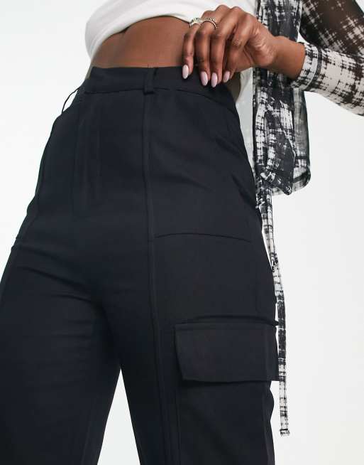 Twill cargo trousers - Black - Ladies