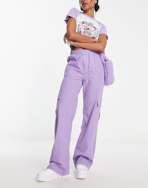 Lilac Sweat Cargo Pants, Shop Bottoms