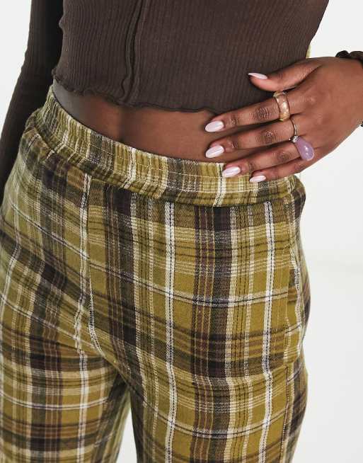 Olive store plaid pants