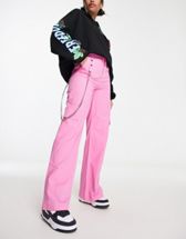 Daisy Street relaxed Y2K cargo trousers in baby pink